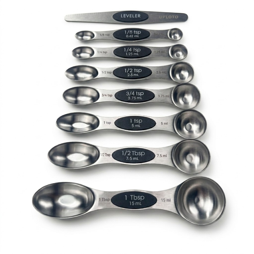 UPLOTO Magnetic Measuring Spoons Set Black (Set of 8)