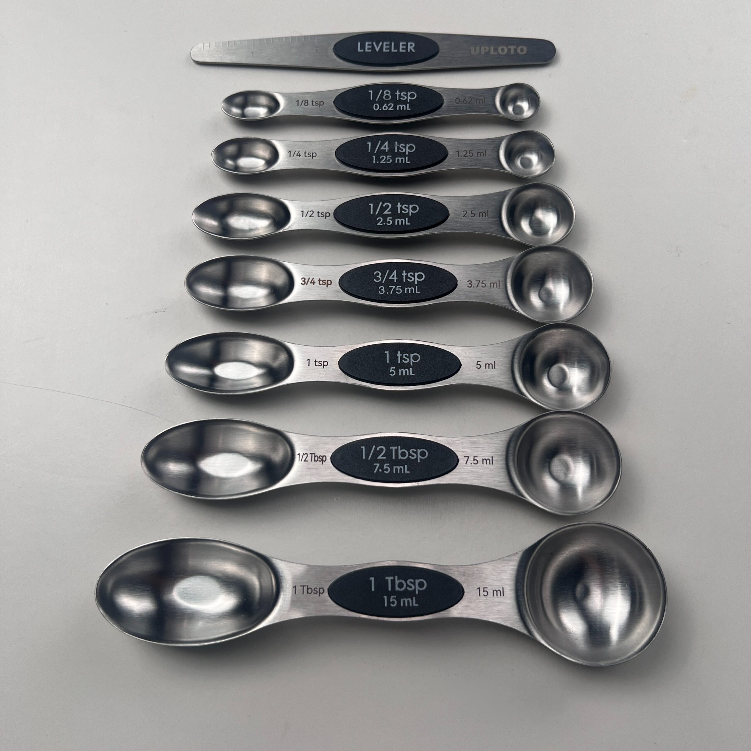 UPLOTO Magnetic Measuring Spoons Set Black (Set of 8) - Image 6