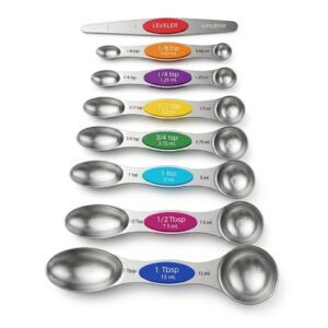 UPLOTO Magnetic Measuring Spoons Set Colorful (Set of 8)